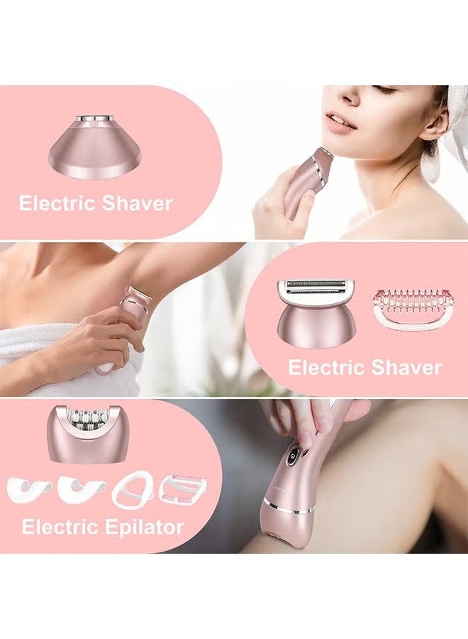 Women's Electric Shaver & Hair Remover | For Legs, Underarms, Bikini Line, Rechargeable, Suitable for Wet & Dry Use, Cordless, 3-in-1 Blades, Painless Shaving with LED Light & LCD Display - Image 5